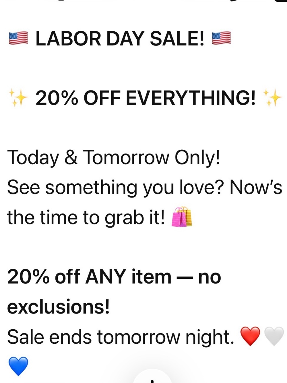 20% OFF EVERYTHING! ✨
Today & Tomorrow Only!
See something you love get 20%